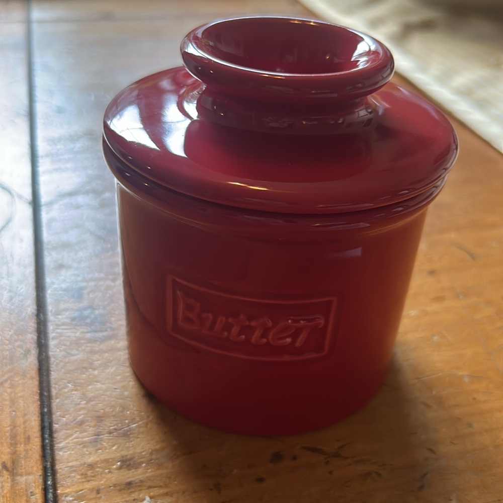 Red Ceramic French Butter Bell - Picture 2 of 6
